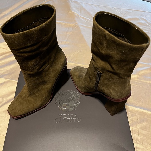 Vince Camuto olive green Suede Leather Boots - Picture 2 of 6